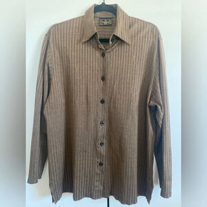 FENDI Vintage Brown Men’s Button Down Shirt Size Medium